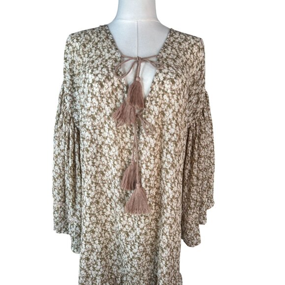 2/$30 Storia Small Floral Tassel Tie Boho Dress Small 100% Polyester - Picture 8 of 16